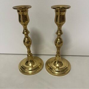 VALSAN Brass Candlesticks 7.5” Made In Portugal VTG